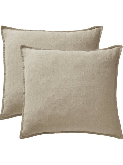 Parure Drap Housse + 2 Taies 60x60 cm 100% Lin Français - Kiabi