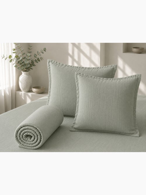Parure Drap Housse + 2 Taies 60x60 cm 100% Lin Français - Kiabi