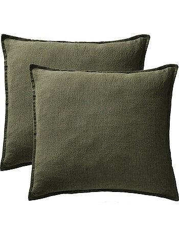 Parure Drap Housse + 2 Taies 60x60 cm 100% Lin Français