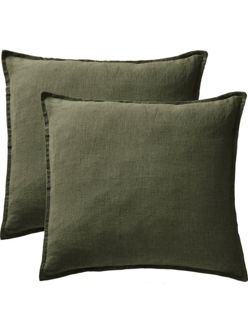Parure Drap Housse + 2 Taies 60x60 cm 100% Lin Français - Kiabi