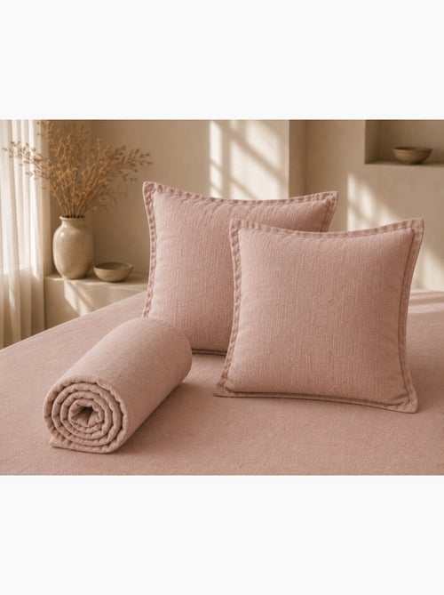 Parure Drap Housse + 2 Taies 60x60 cm 100% Lin Français - Kiabi
