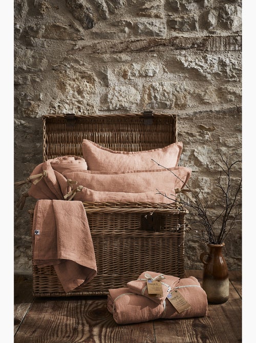 Parure Drap Housse + 2 Taies 60x60 cm 100% Lin Français - Kiabi