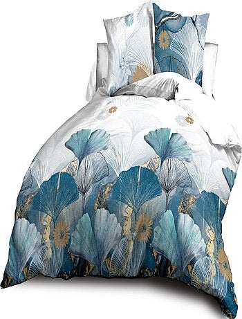 Parure Drap plat + drap-housse 140x190 + 2 Taies Microfibre - Entretien Facile - Ginko