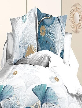 Parure Drap plat + drap-housse 140x190 + 2 Taies Microfibre - Entretien Facile - Ginko