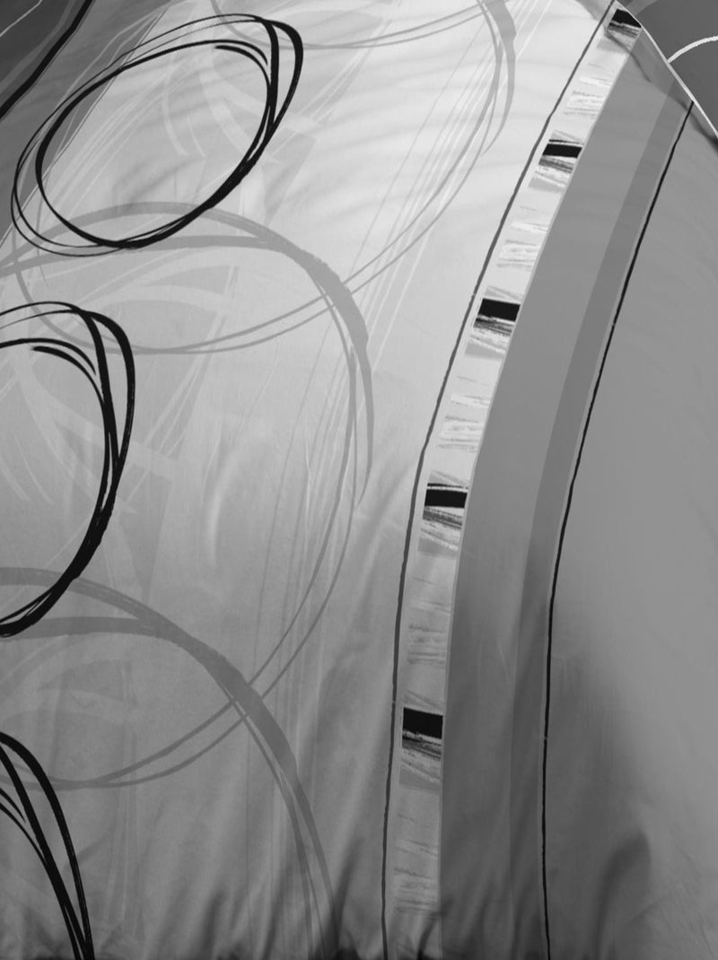 Parure Drap plat + drap-housse 140x190 + 2 Taies Microfibre - Entretien Facile - Roue-libre gris Gris Gris Blanc - Kiabi