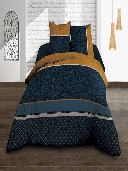 Parure Drap plat + drap-housse 160x200 + 2 T - Pur coton 57 fils - Alix - Kiabi