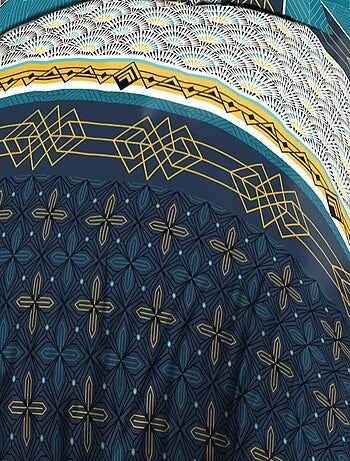 Parure Drap plat + drap-housse 160x200 + 2 T - Pur coton 57 fils - Biarritz