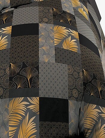 Parure Drap plat + drap-housse 160x200 + 2 T - Pur coton 57 fils - Doha