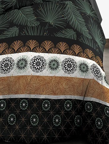 Parure Drap plat + drap-housse 160x200 + 2 T - Pur coton 57 fils - Nora