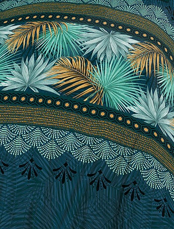 Parure Drap plat + drap-housse 160x200 + 2 T - Pur coton 57 fils - Paraiso