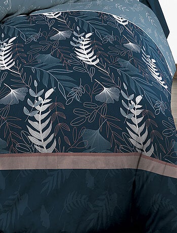 Parure Drap plat + drap-housse 160x200 + 2 T - Pur coton 57 fils - Romy