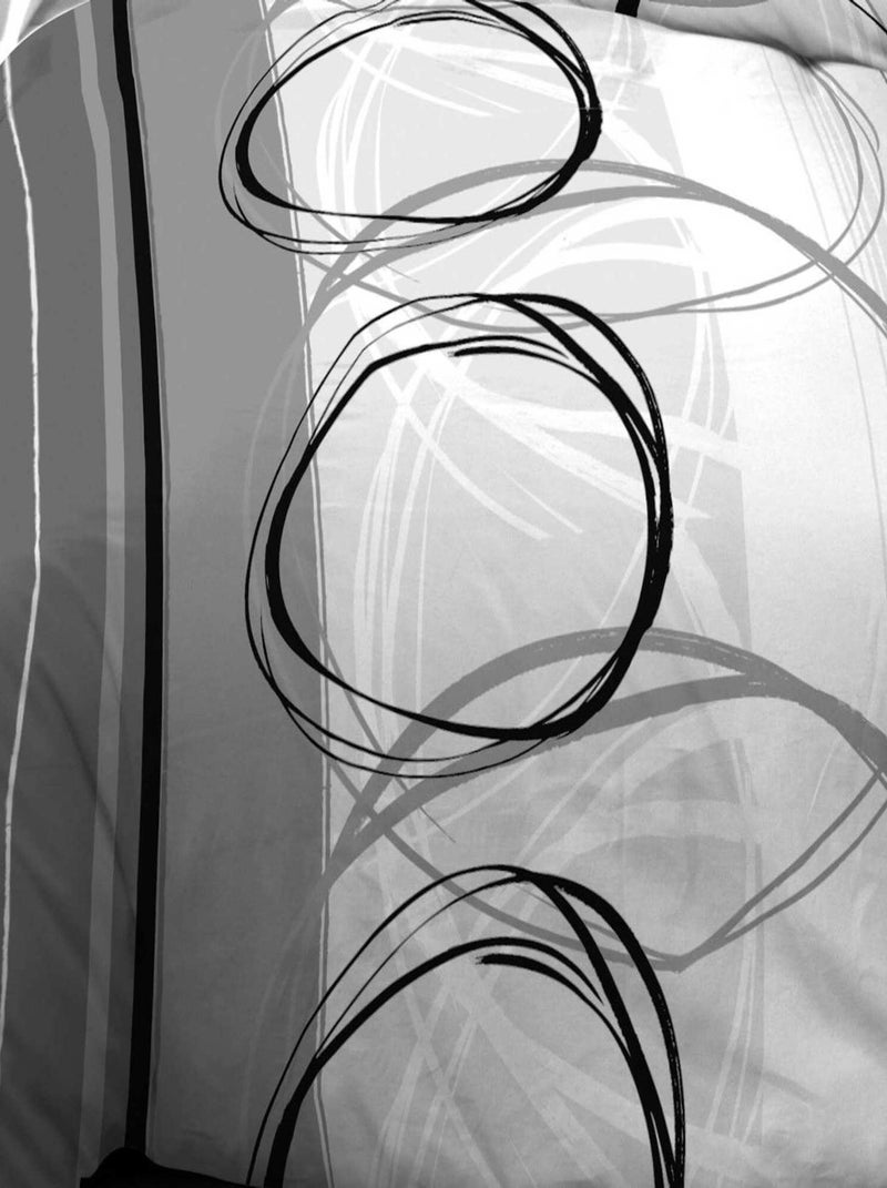 Parure Drap plat + drap-housse 160x200 + 2 T - Pur coton 57 fils - Roue Libre gris Gris - Kiabi