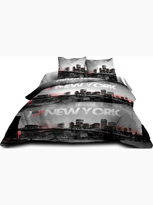 Parure Drap plat + drap-housse + 2 T - Pur Coton 57 Fils - New York - Kiabi Parure Drap plat + drap-housse + 2 T - Pur Coton 57 Fils - New York - Kiabi