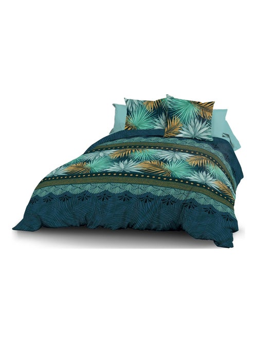 Parure Drap plat + drap-housse + 2 T - Pur coton 57 fils - Paraiso - Kiabi Parure Drap plat + drap-housse + 2 T - Pur coton 57 fils - Paraiso - Kiabi