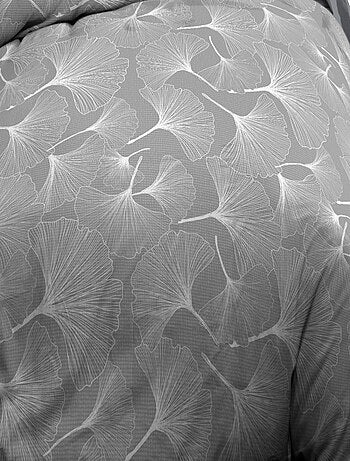 Parure Drap plat + drap-housse + 2 taies - Pur coton 57 fils - Biloba gris