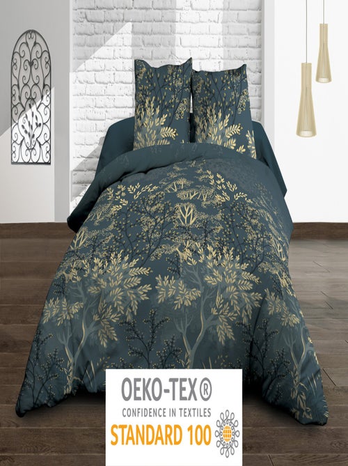 Parure Drap plat + drap-housse + 2 taies - Pur coton 57 fils - Hevea - Kiabi
