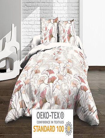 Parure Drap plat + drap-housse + 2 taies - Pur coton 57 fils - Kyoto