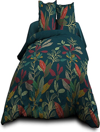 Parure Drap plat + drap-housse + 2 taies d'oreiller 63 x 63 cm - Pur coton 57 fils - Acapulco