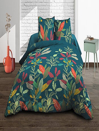 Parure Drap plat + drap-housse + 2 taies d'oreiller 63 x 63 cm - Pur coton 57 fils - Acapulco