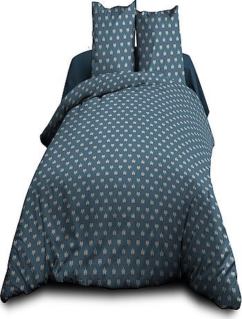 Parure Drap plat + drap-housse + 2 taies d'oreiller 63 x 63 cm - Pur coton 57 fils - Alya