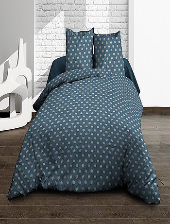 Parure Drap plat + drap-housse + 2 taies d'oreiller 63 x 63 cm - Pur coton 57 fils - Alya