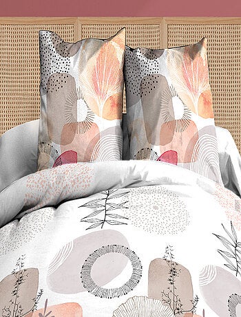 Parure Drap plat + drap-housse + 2 taies d'oreiller 63 x 63 cm - Pur coton 57 fils - Aquarel