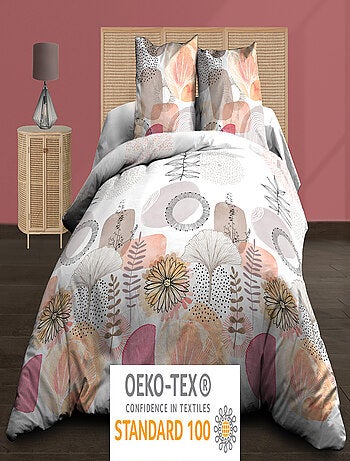 Parure Drap plat + drap-housse + 2 taies d'oreiller 63 x 63 cm - Pur coton 57 fils - Aquarel