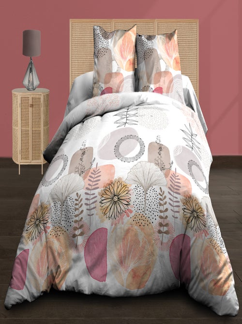 Parure Drap plat + drap-housse + 2 taies d'oreiller 63 x 63 cm - Pur coton 57 fils - Aquarel - Kiabi