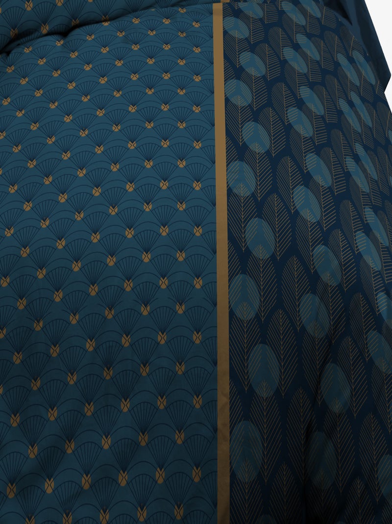 Parure Drap plat + drap-housse + 2 taies d'oreiller 63 x 63 cm - Pur coton 57 fils - Seattle Bleu - Kiabi