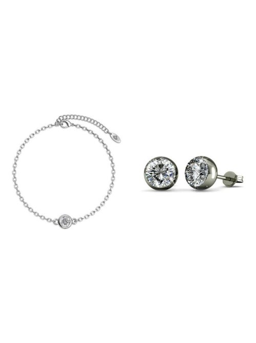 Parure et Coffret Birth Stone Moon - Argenté et Cristal - Kiabi