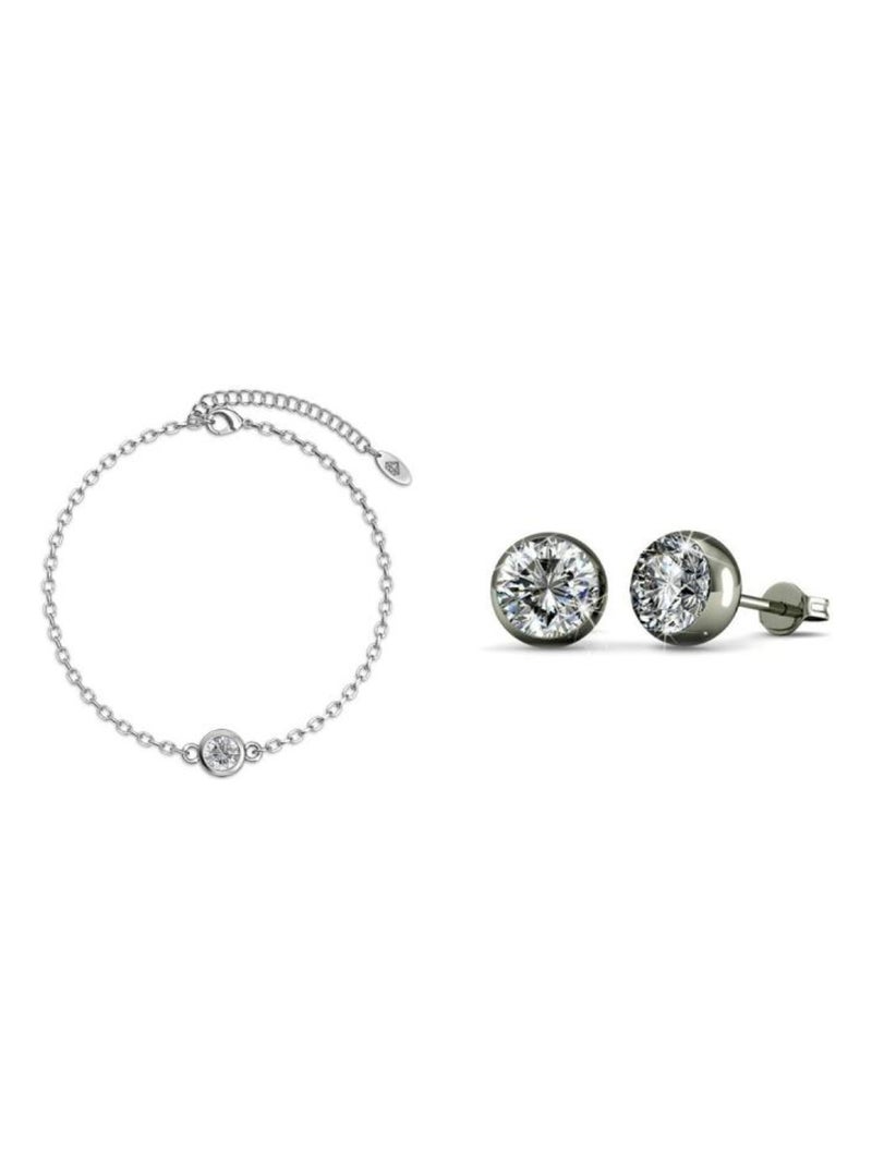 Parure et Coffret Birth Stone Moon - Argenté et Cristal Argenté - Kiabi