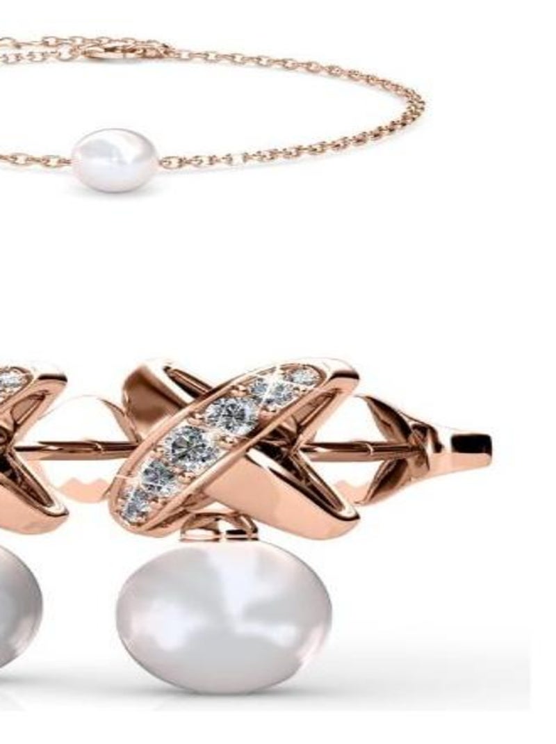 Parure et Coffret Chris Pearl Crystal - Or Rosé et Cristal Or rose - Kiabi