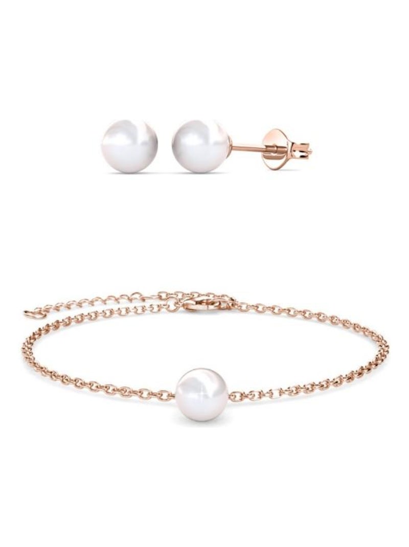 Parure et Coffret Full Moon Crystal Pearl - Or Rosé et Cristal Or rose - Kiabi