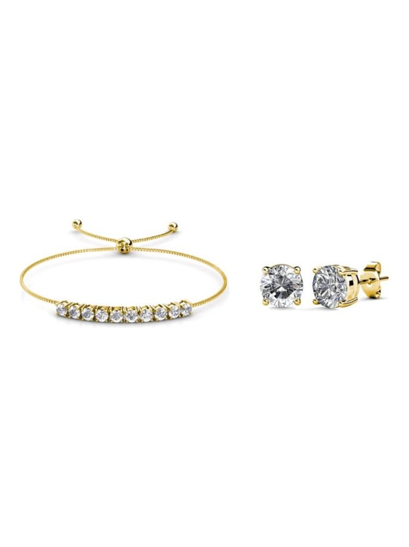 Parure et Coffret Mary Crystal Mia - Doré et Cristal Doré/or - Kiabi