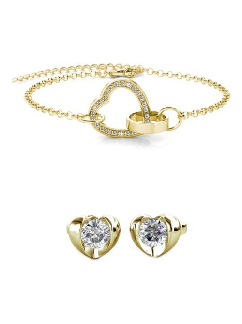 Parure et Coffret Simply Love Locked Heart - Doré et Cristal - Kiabi