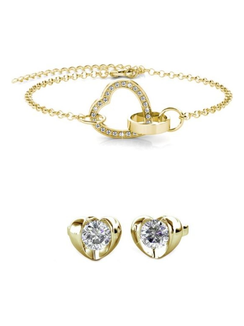 Parure et Coffret Simply Love Locked Heart - Doré et Cristal Doré/or - Kiabi
