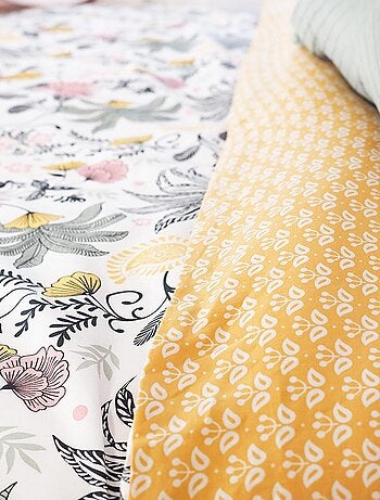 Parure fleurie en satin de coton bio
