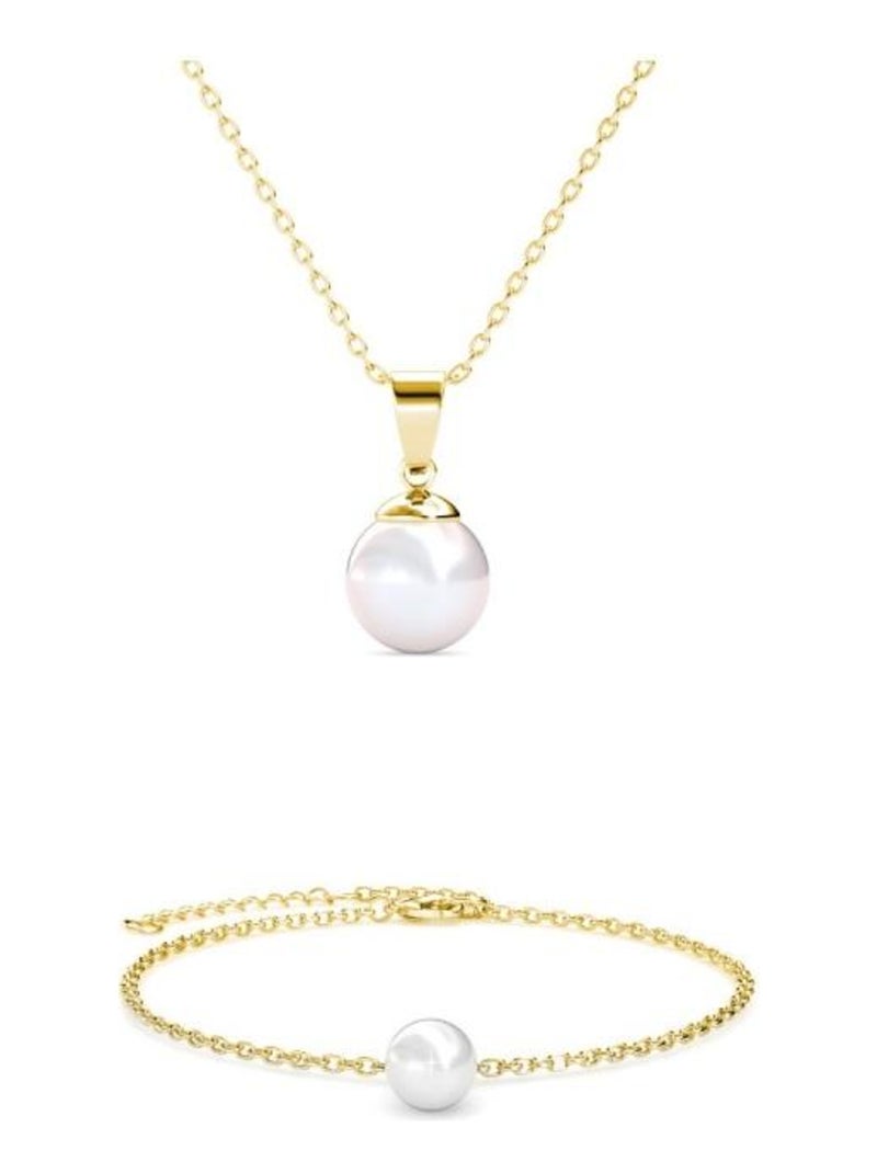 Parure Full Moon Crystal Pearl - Doré et Cristal Doré/or - Kiabi