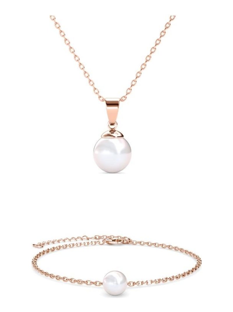 Parure Full Moon Crystal Pearl - Or Rosé et Cristal Or rose - Kiabi