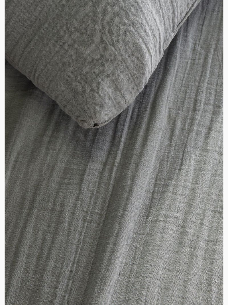 Parure gaze de coton uni, 240 x 220cm - AFIBEL Gris - Kiabi
