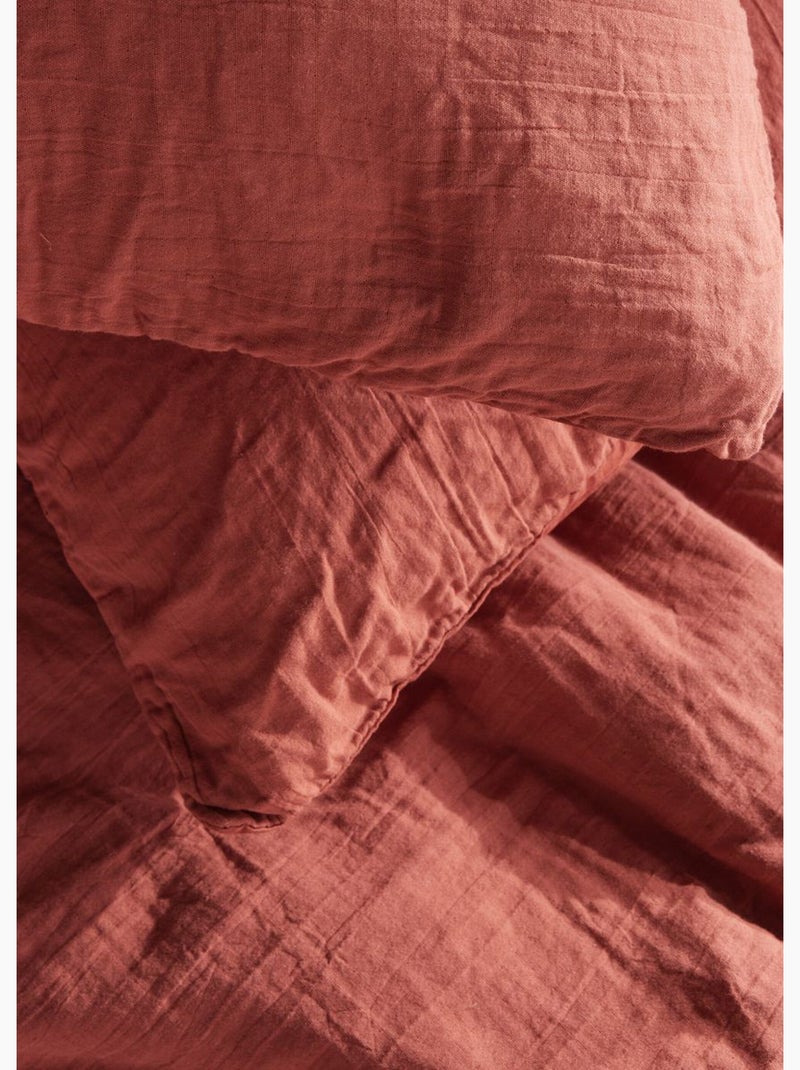 Parure gaze de coton uni, 240 x 220cm - AFIBEL Terracotta - Kiabi