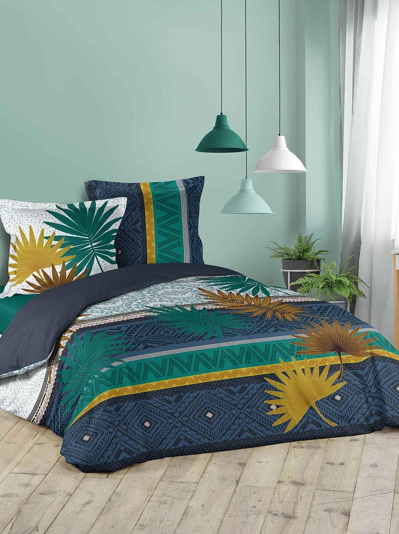 Parure housse couette Automnale Bleu - Kiabi
