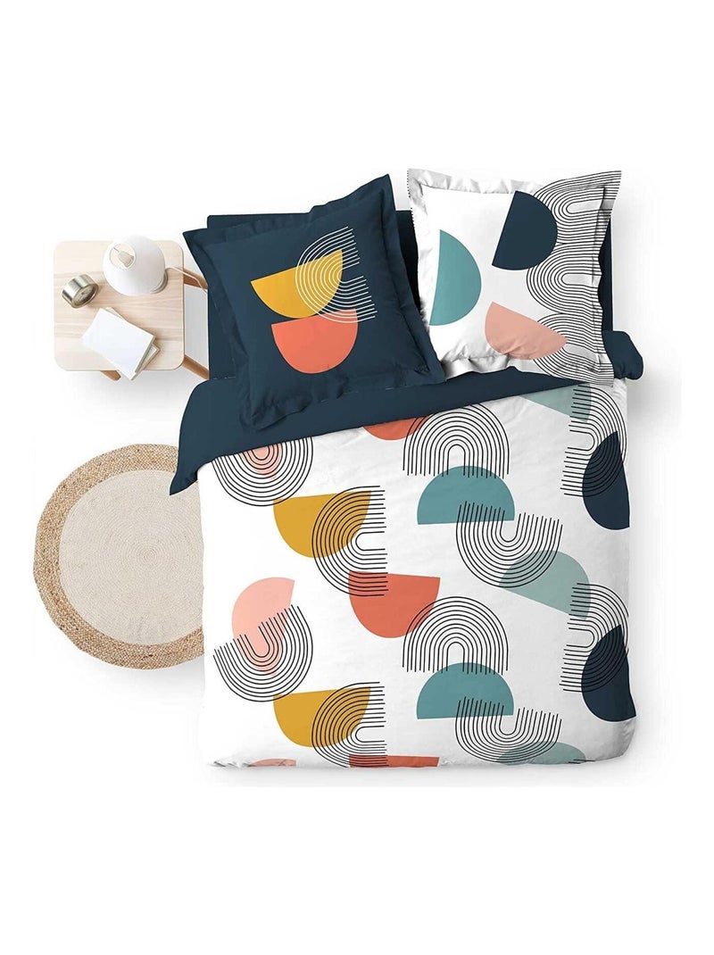 Parure housse couette Disco PopArt Bleu - Kiabi