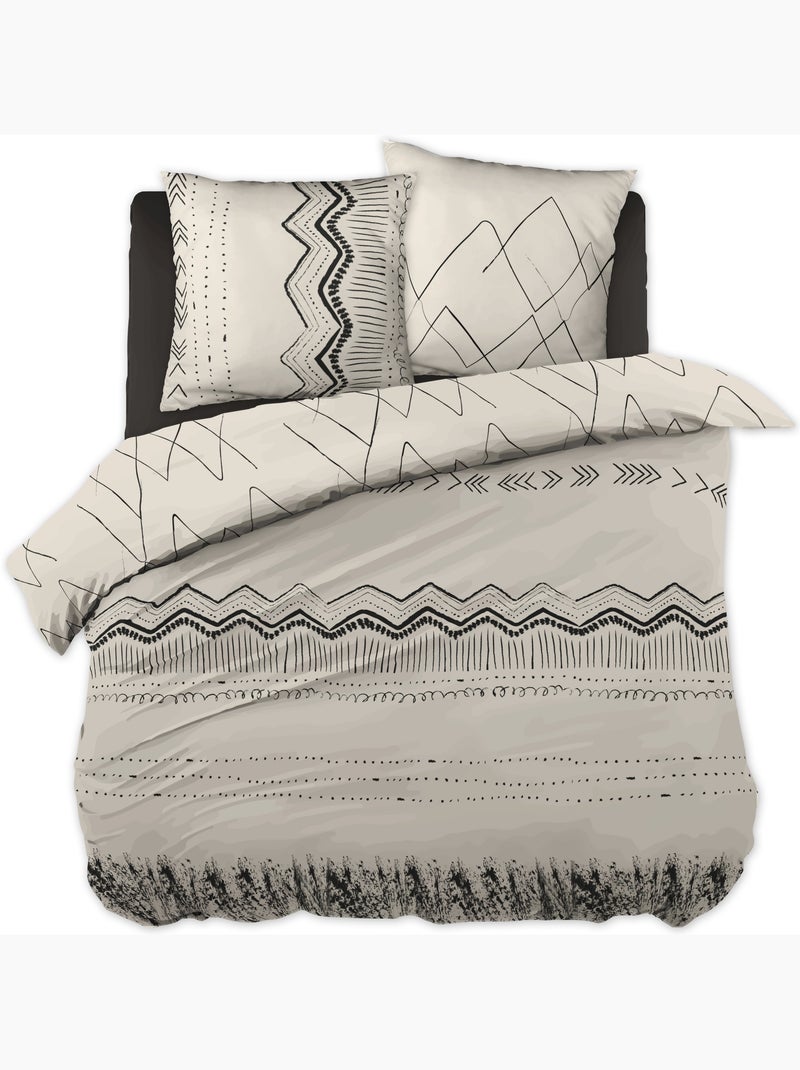 Parure Housse couette Ethnic Berberes Ecru - Kiabi