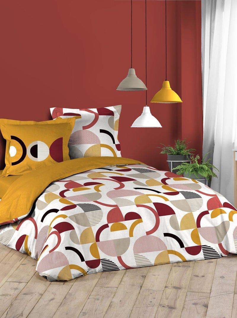 Parure housse couette Neo-Line retro Orange - Kiabi