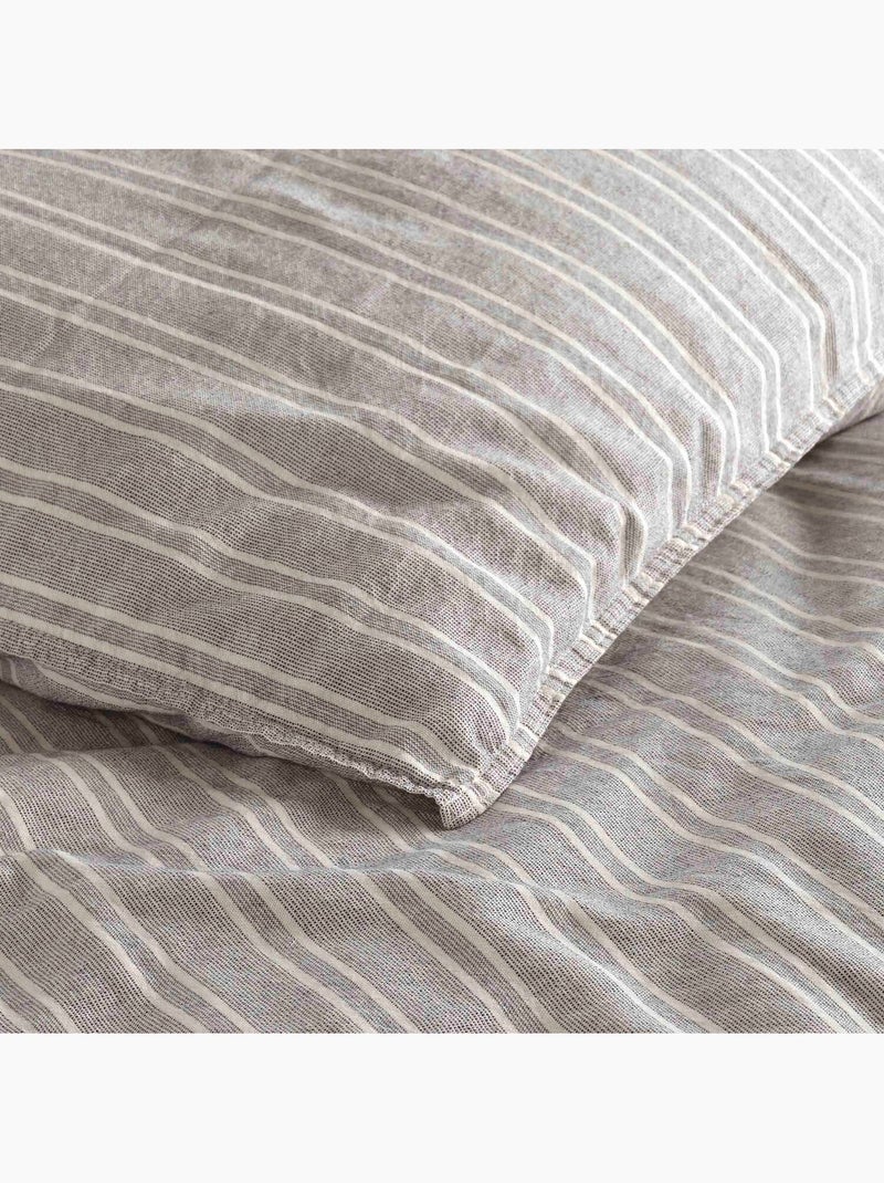 Parure housse de couette 100% coton - Tommy Grège - Kiabi