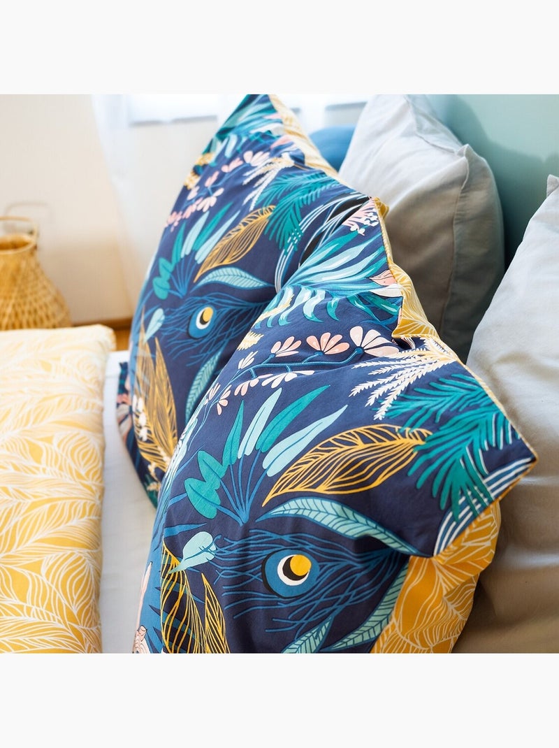 Parure housse de couette 100 % coton aglae Bleu foncé - Kiabi