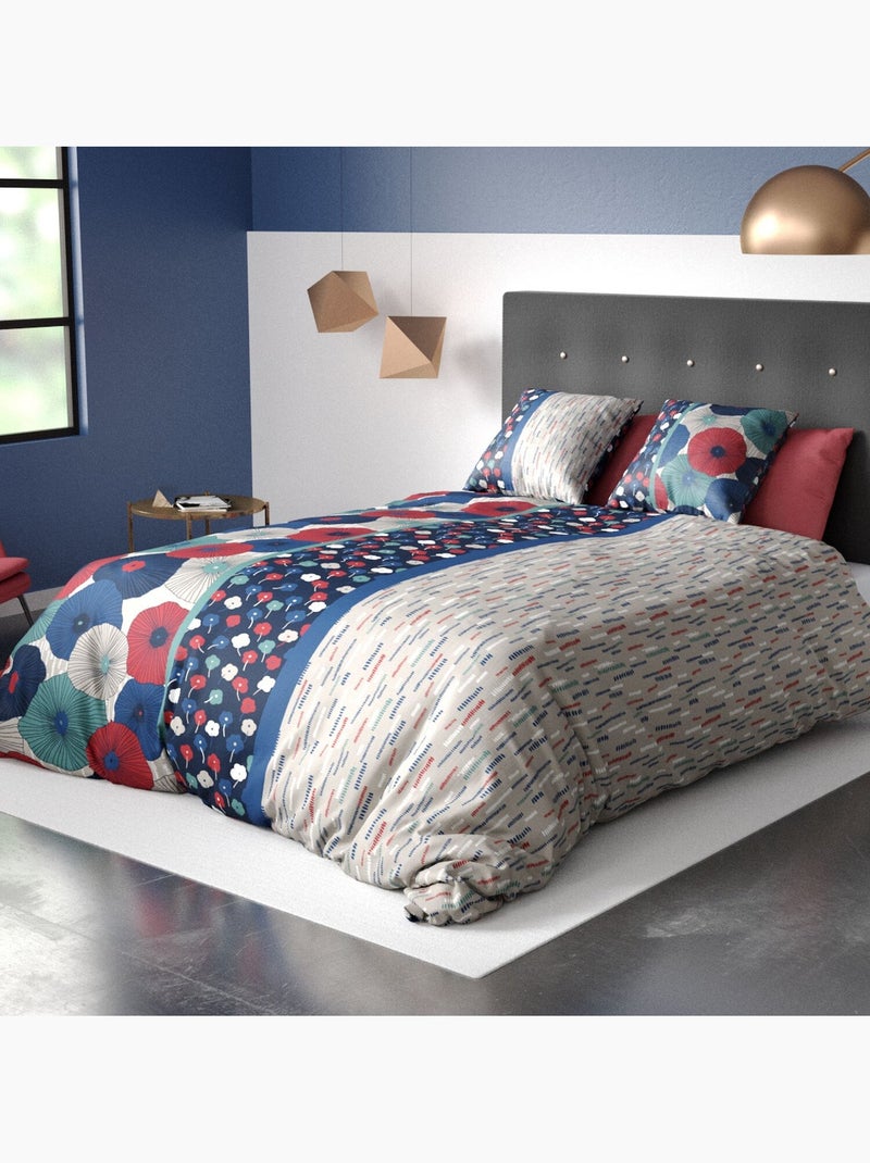 Parure housse de couette 100 % coton agueda Bleu - Kiabi