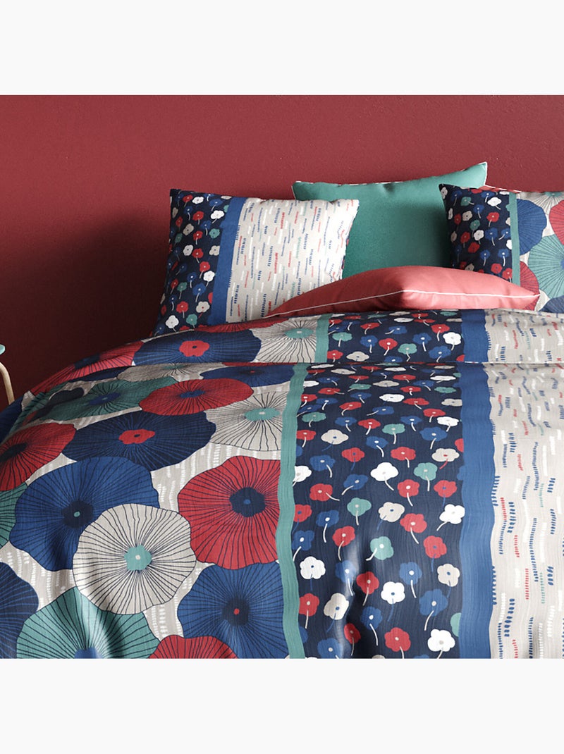 Parure housse de couette 100 % coton agueda Bleu - Kiabi