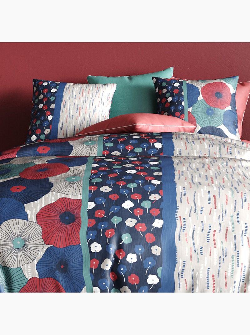 Parure housse de couette 100 % coton agueda Bleu - Kiabi